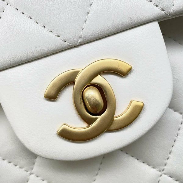 シャネル チェーンショルダーバッグ マトラッセ23 ココマーク ダブルチェーン A01113 CHANEL バッグ 白