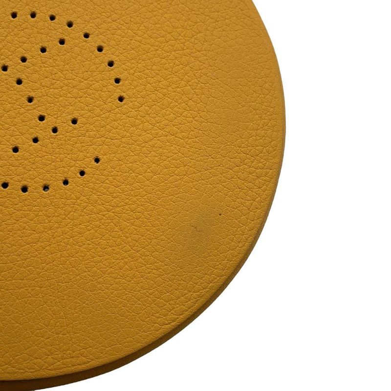 エルメス 花瓶 ベース デルタ PM ジョーヌアンブル ガラス/トリヨン・リス U刻印 HERMES インテリア