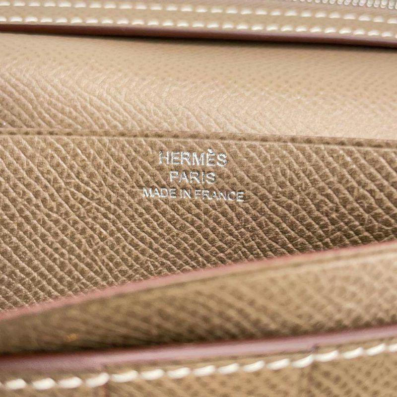 エルメス 長財布 ベアンスフレ エトゥープ/シルバー金具 ヴォーエプソン A刻印 HERMES 財布