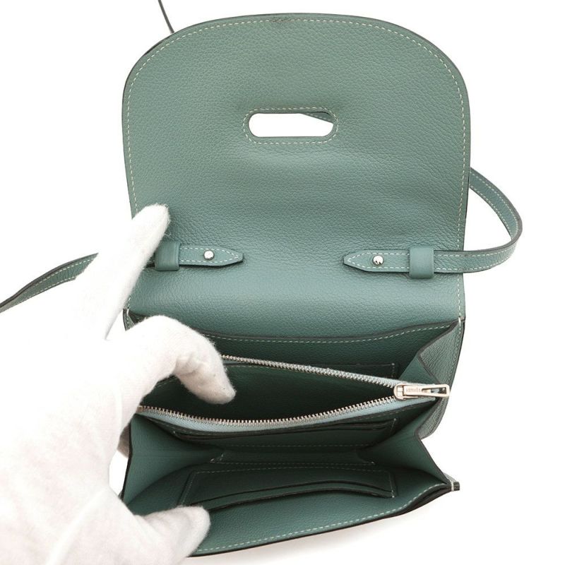 エルメス ショルダーバッグ ミニ コンヴォワイユール ブルー/シルバー金具 エバーカラー □R刻印 HERMES