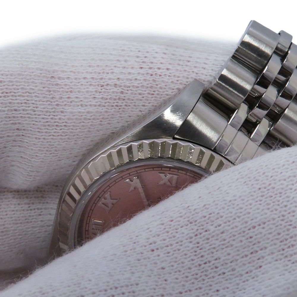 ロレックス デイトジャスト A番 SS/K18WG 79174 ROLEX 腕時計 ピンク文字盤 ローマン