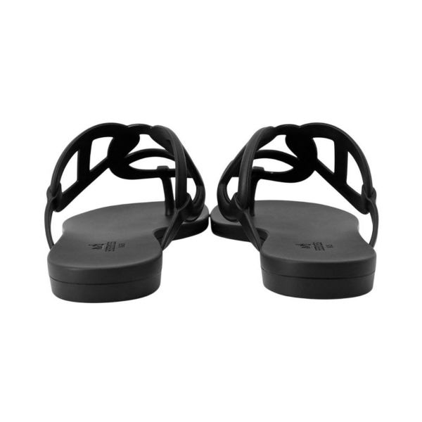 エルメス サンダル エジェリ シェーヌダンクル ラバー レディースサイズ36 HERMES 靴 黒