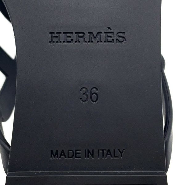 エルメス サンダル エジェリ シェーヌダンクル ラバー レディースサイズ36 HERMES 靴 黒