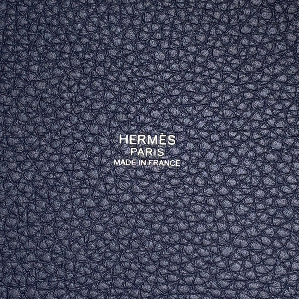 エルメス ハンドバッグ ピコタンロックMM ブルーニュイ/シルバー金具 トリヨンクレマンス Z刻印