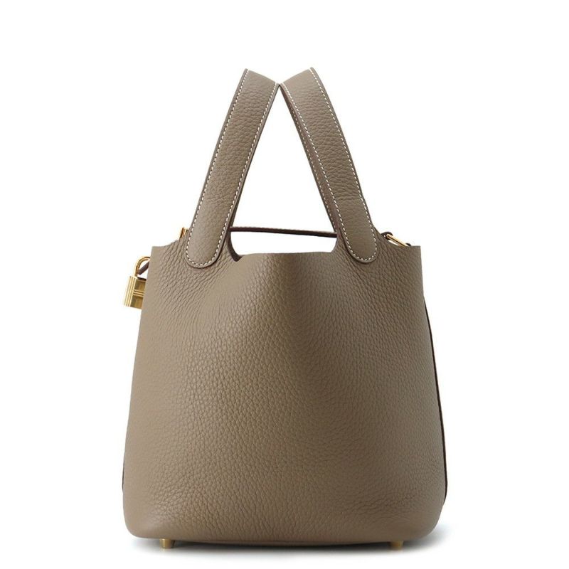 エルメス ハンドバッグ ピコタンロックPM エトゥープ/ゴールド金具 トリヨンクレマンス K刻印