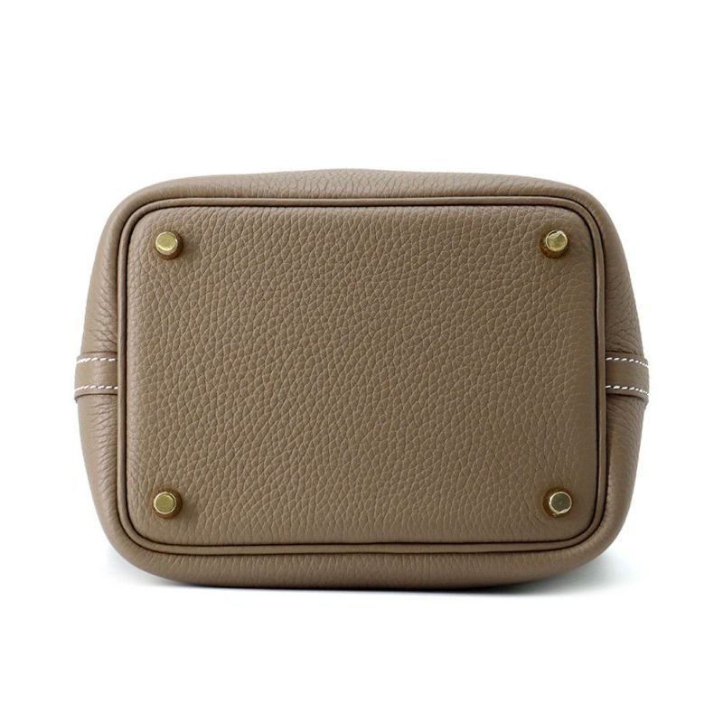 エルメス ハンドバッグ ピコタンロックPM エトゥープ/ゴールド金具 トリヨンクレマンス K刻印