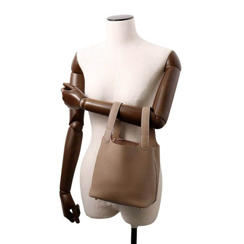 エルメス ハンドバッグ ピコタンロックPM エトゥープ/ゴールド金具 トリヨンクレマンス K刻印