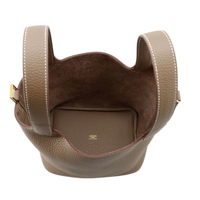 エルメス ハンドバッグ ピコタンロックPM エトゥープ/ゴールド金具 トリヨンクレマンス K刻印