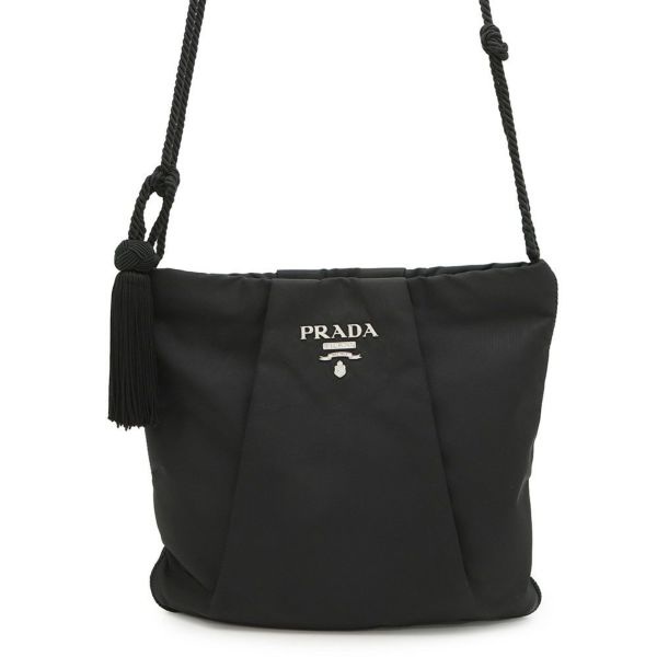 プラダ ショルダーバッグ タッセル ナイロン PRADA ポシェット 黒