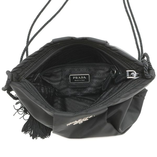 プラダ ショルダーバッグ タッセル ナイロン PRADA ポシェット 黒