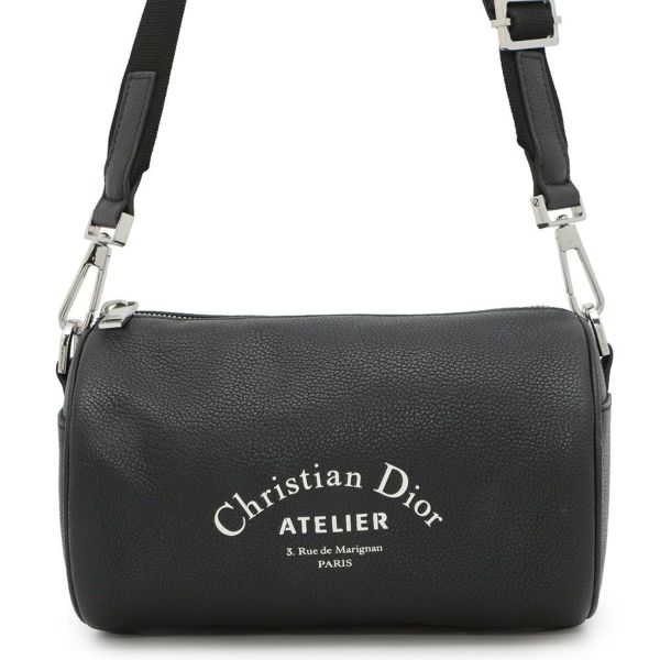 クリスチャン・ディオール ショルダーバッグ レザー ロゴ Christian Dior バッグ 黒