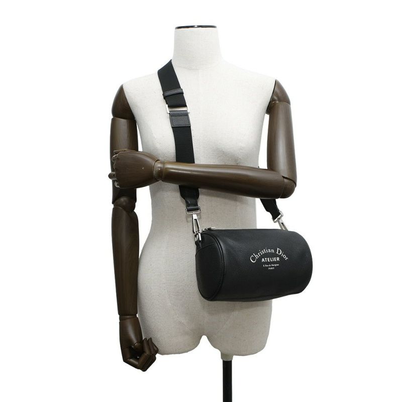 クリスチャン・ディオール ショルダーバッグ レザー ロゴ Christian Dior バッグ 黒