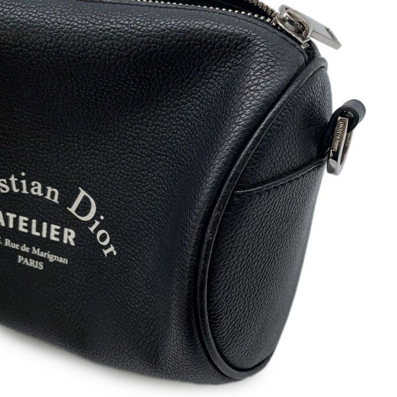 クリスチャン・ディオール ショルダーバッグ レザー ロゴ Christian Dior バッグ 黒