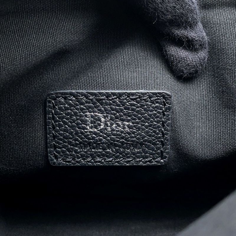 クリスチャン・ディオール ショルダーバッグ レザー ロゴ Christian Dior バッグ 黒