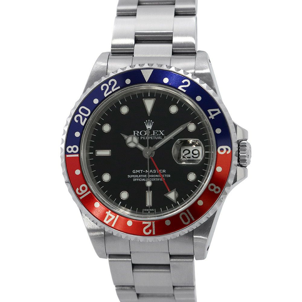 ロレックス GMTマスター U番 16700 ROLEX 腕時計 黒文字盤