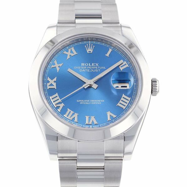 ロレックス デイトジャスト41 ランダムシリアル ルーレット 126300 ROLEX 腕時計 アズーロブルー文字盤 |  中古・新品ブランド販売ギャラリーレア公式通販