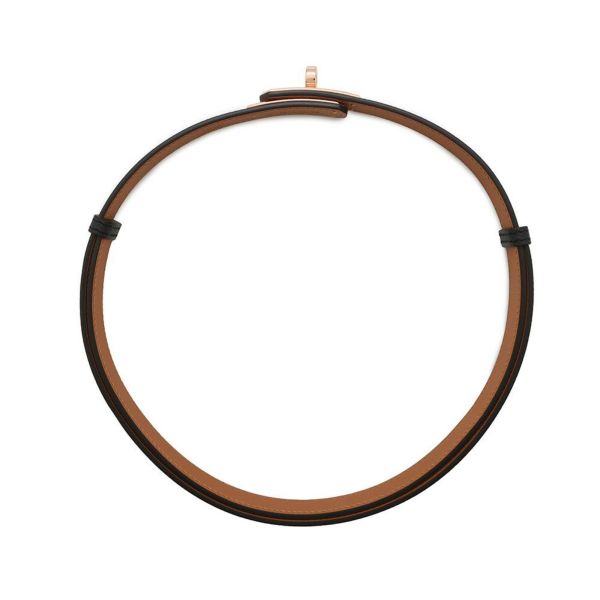 エルメス ケリーベルト ブラック/ピンクゴールド金具 エプソン W刻印 HERMES 黒