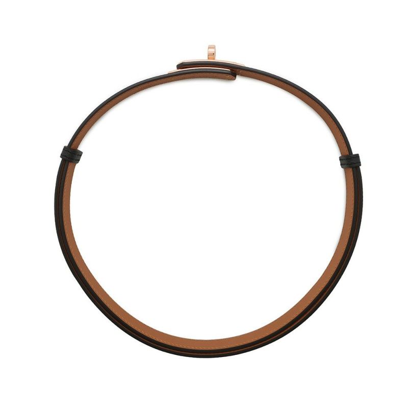 エルメス ケリーベルト ブラック/ピンクゴールド金具 エプソン W刻印 HERMES 黒