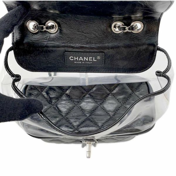 シャネル チェーンショルダーバッグ マトラッセ ココマーク クリア レザー ビニール CHANEL 黒