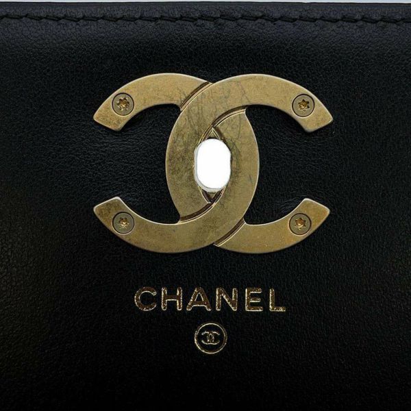 シャネル チェーンショルダーバッグ カメリアココ キャビアスキン AP3581 CHANEL バッグ 黒