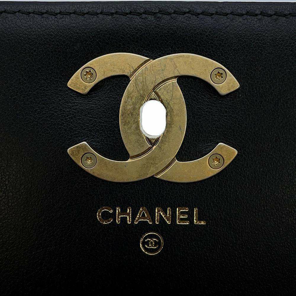 シャネル チェーンショルダーバッグ カメリアココ キャビアスキン AP3581 CHANEL バッグ 黒