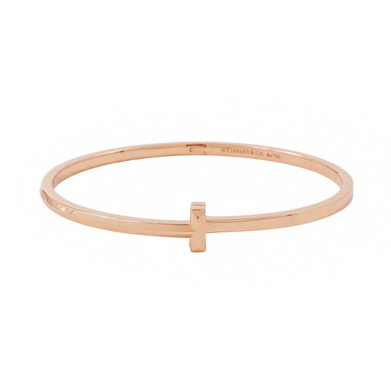 ティファニー ブレスレット Tワン ナロー ヒンジ バングル K18PGピンクゴールド 69334865