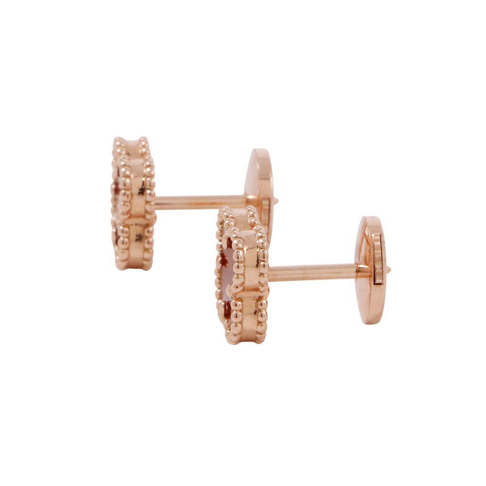 ヴァンクリーフ&アーペル ピアス スウィート アルハンブラ ピアス カーネリアン K18PGピンクゴールド VCARN6BO00