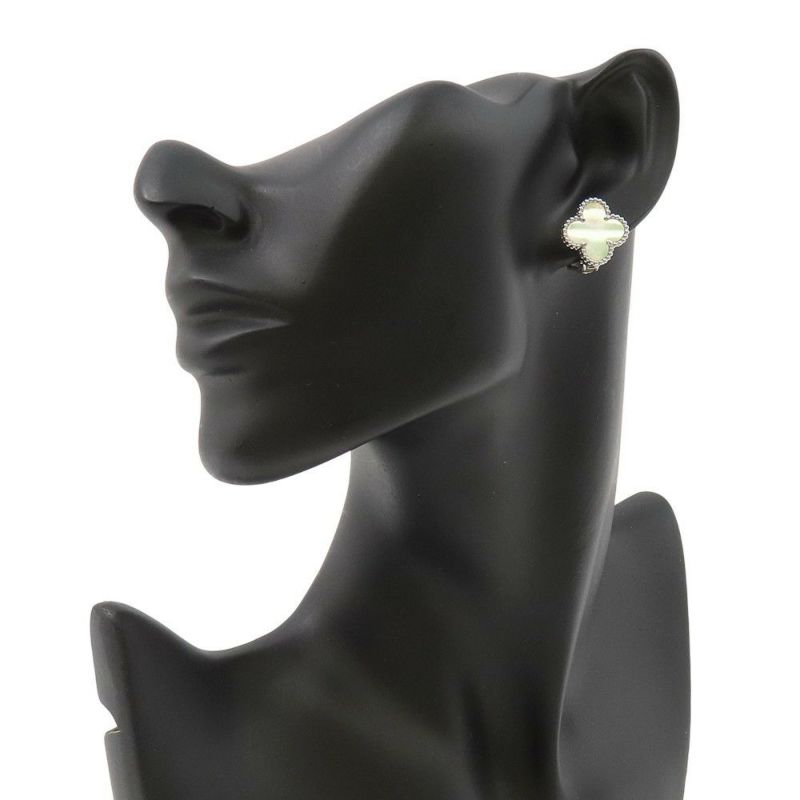 ヴァンクリーフ&アーペル ピアス ヴィンテージ アルハンブラ イヤリング マザーオブパール K18WGホワイトゴールド VCARF48600