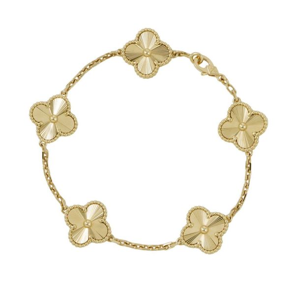 ヴァンクリーフ＆アーペル ブレスレット ヴィンテージ アルハンブラ ブレスレット 5モチーフ ギヨシェ K18YG VCARP3JK00