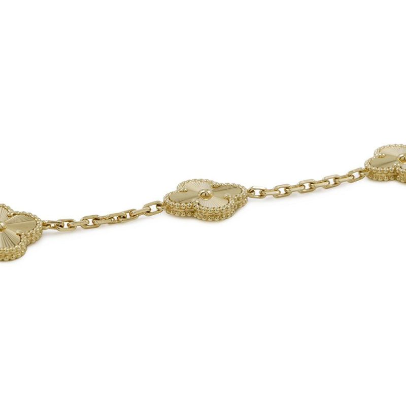 ヴァンクリーフ＆アーペル ブレスレット ヴィンテージ アルハンブラ ブレスレット 5モチーフ ギヨシェ K18YG VCARP3JK00