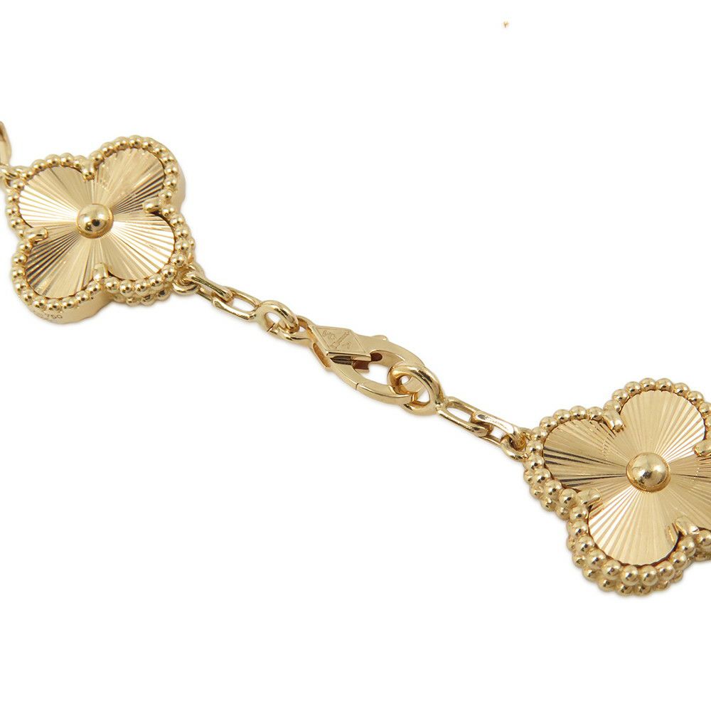 ヴァンクリーフ＆アーペル ブレスレット ヴィンテージ アルハンブラ ブレスレット 5モチーフ ギヨシェ K18YG VCARP3JK00