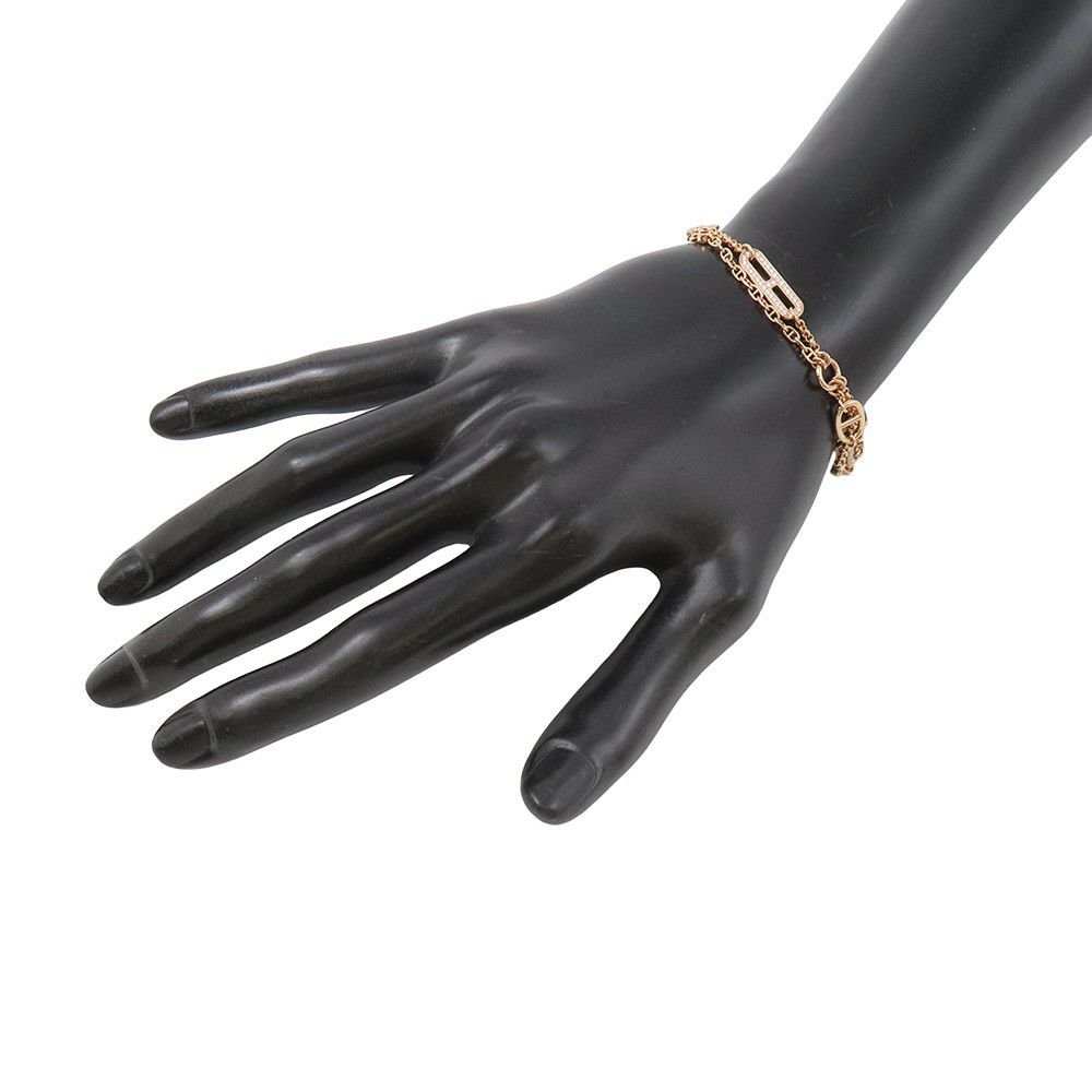 エルメス ブレスレット シェーヌダンクル カオス ブレスレット ダイヤモンド 46P 計0.48ct K18PGピンクゴールド サイズST HERMES