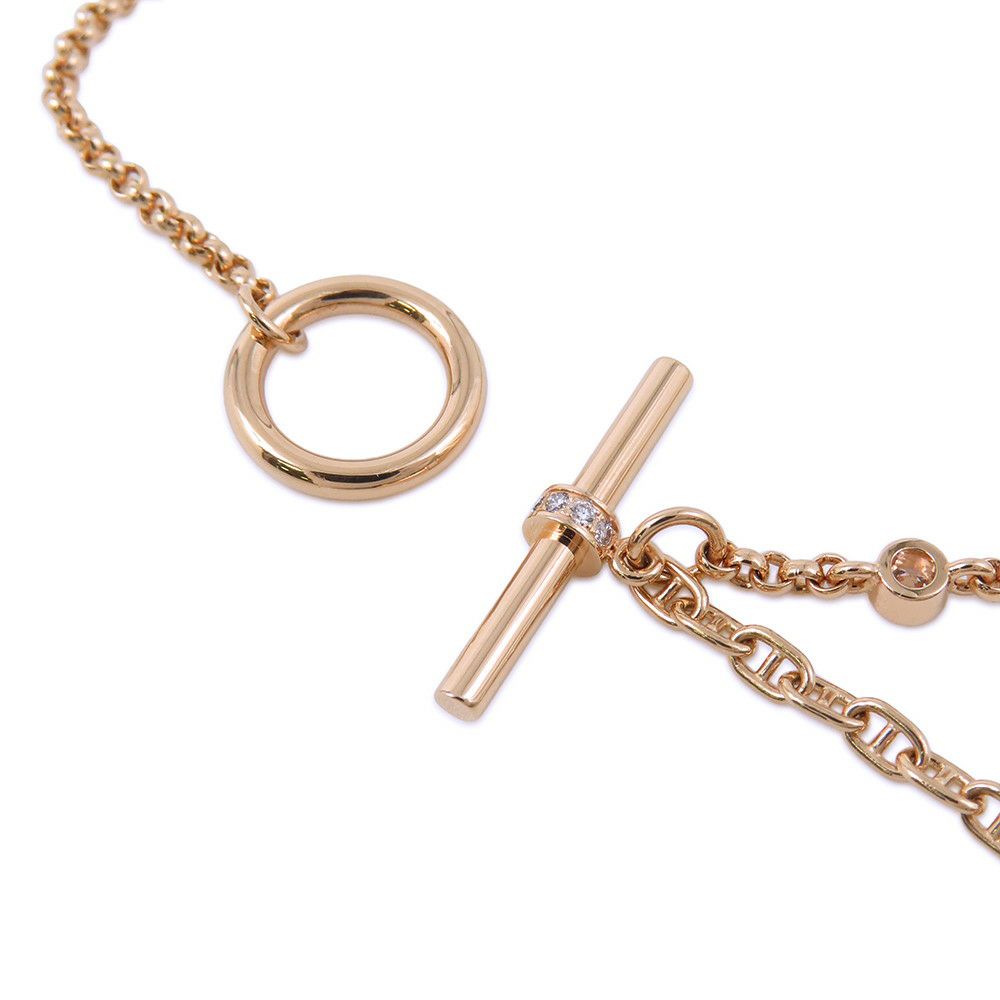 エルメス ブレスレット シェーヌダンクル カオス ブレスレット ダイヤモンド 46P 計0.48ct K18PGピンクゴールド サイズST HERMES