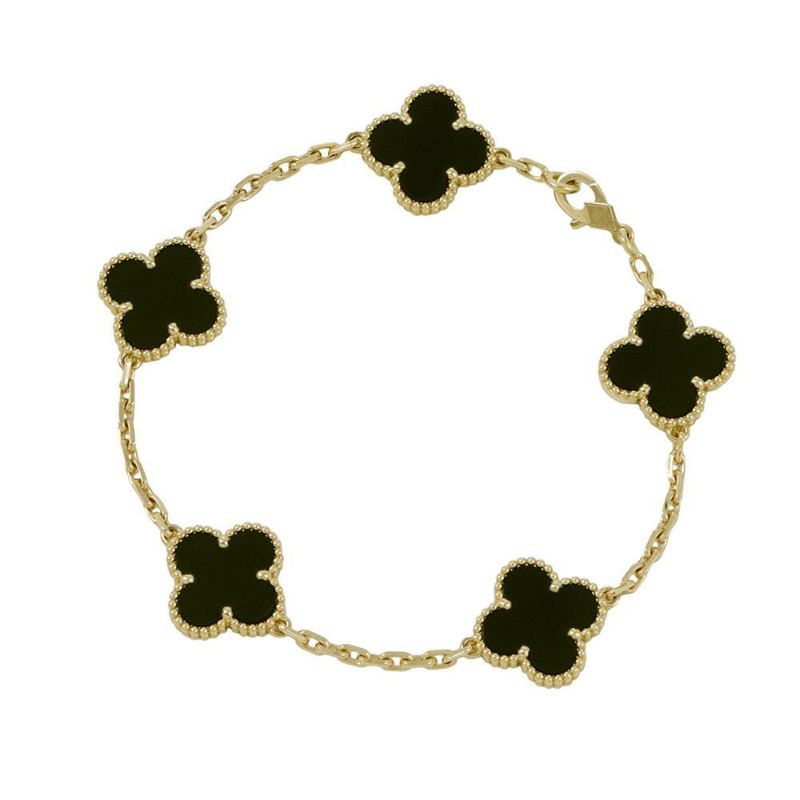 ヴァンクリーフ＆アーペル ブレスレット ヴィンテージ アルハンブラ ブレスレット 5モチーフ オニキス K18YG VCARA41300