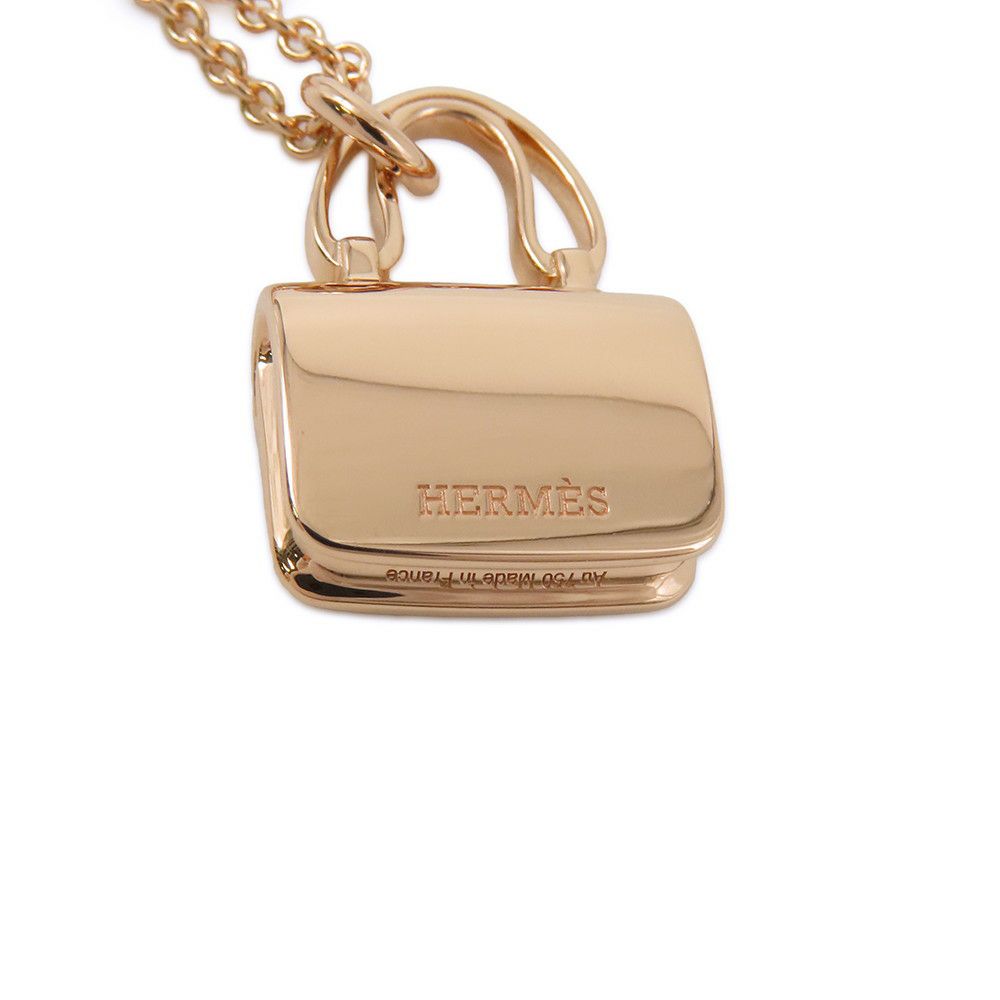 エルメス ネックレス アミュレット コンスタンス ペンダント ダイヤ 43P 計0.44ct K18PGピンクゴールド HERMES Amulettes Constance