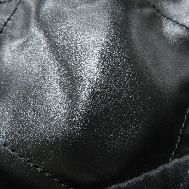 シャネル チェーンショルダーバッグ CHANEL22 スモール シャイニーカーフスキン AS3260 CHANEL ポーチ付き 黒