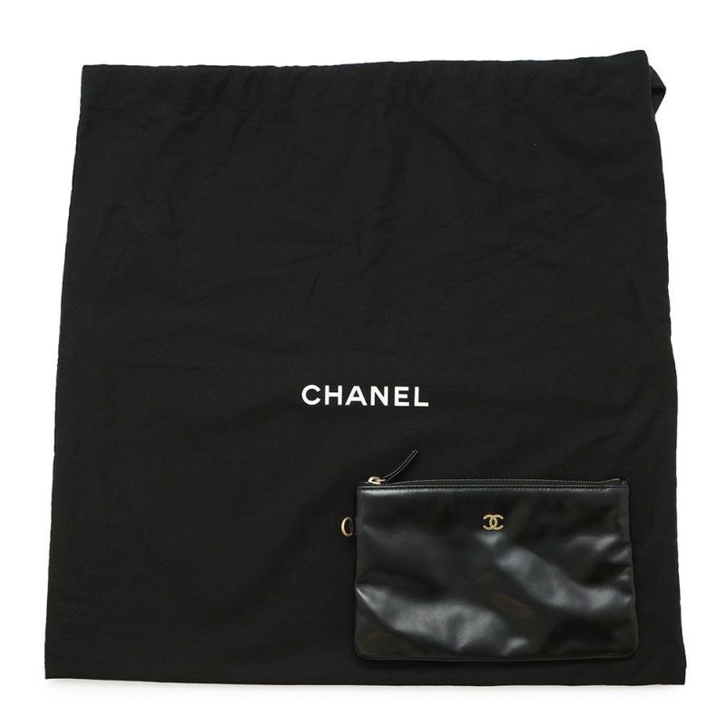 シャネル チェーンショルダーバッグ CHANEL22 スモール シャイニーカーフスキン AS3260 CHANEL ポーチ付き 黒