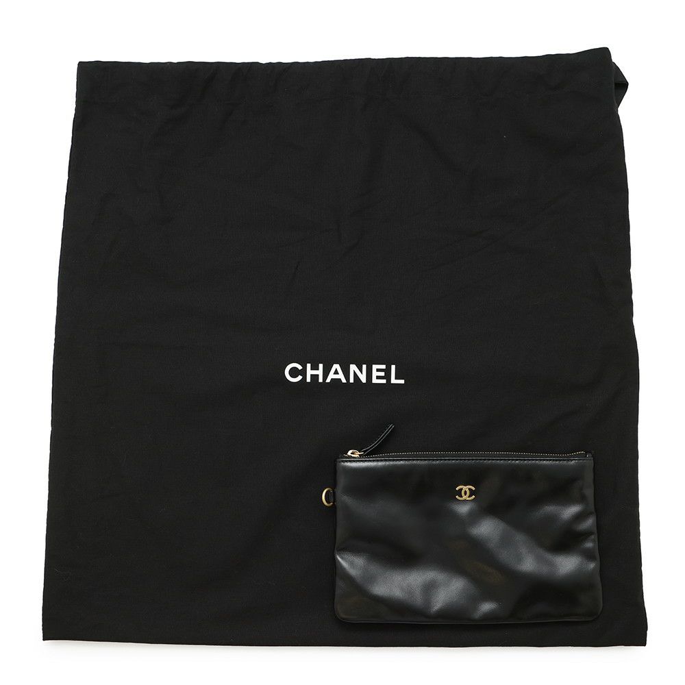 シャネル チェーンショルダーバッグ CHANEL22 スモール シャイニーカーフスキン AS3260 CHANEL ポーチ付き 黒