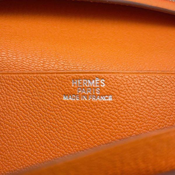 エルメス 長財布 ベアンスフレ ヴェルソ マチ有り ノワゼット/オレンジ/シェブルミゾル □L刻印 HERMES