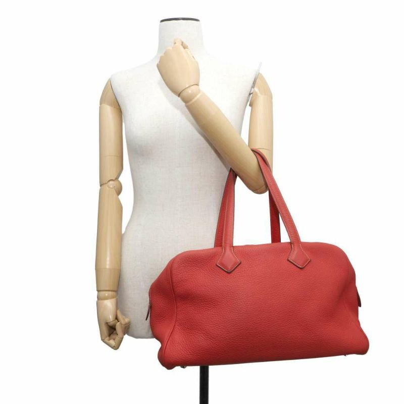 エルメス トートバッグ ヴィクトリア35 ローズジャイプール/シルバー金具 トリヨンクレマンス □O刻印