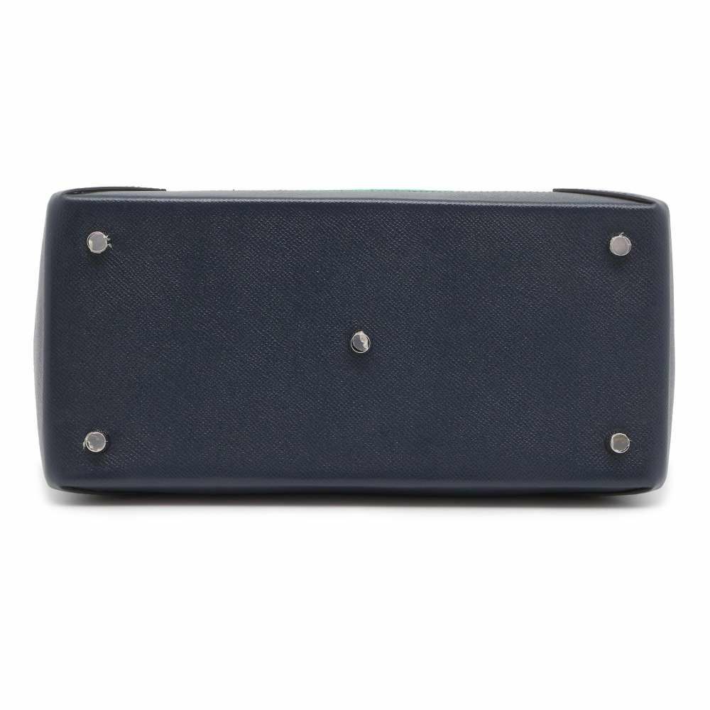 エルメス マキシボックス カバス 30 ヴェールモワイヤン/ブルーインディゴ フェルト/ヴォーエプソン X刻印 ソルド品