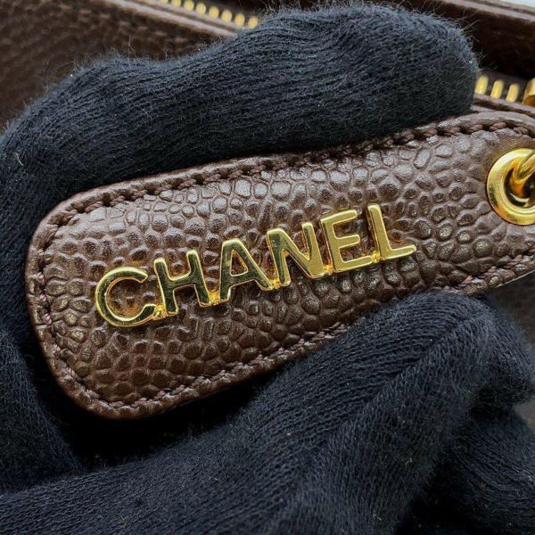 シャネル チェーントートバッグ  ロゴ キャビアスキン A08913 CHANEL バッグ ショルダーバッグ