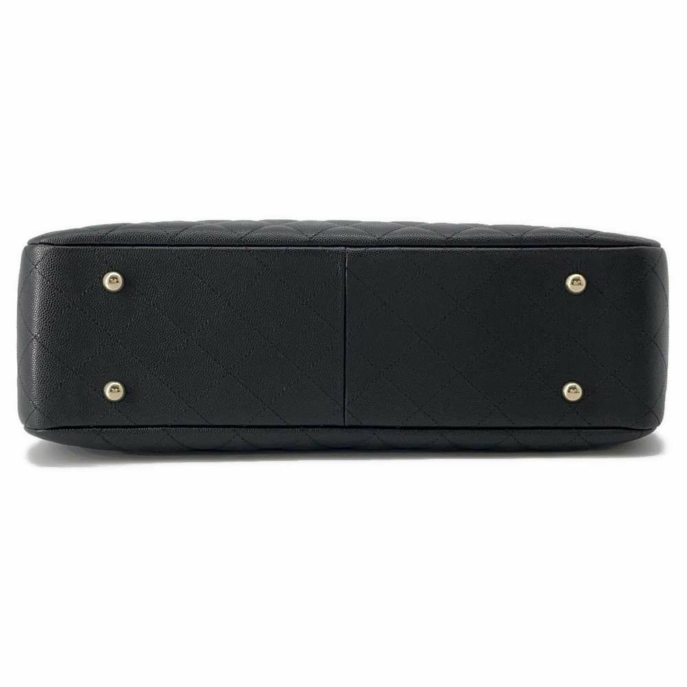 シャネル チェーントートバッグ マトラッセ ココマーク ラージ ショッピング キャビアスキン A91046 黒