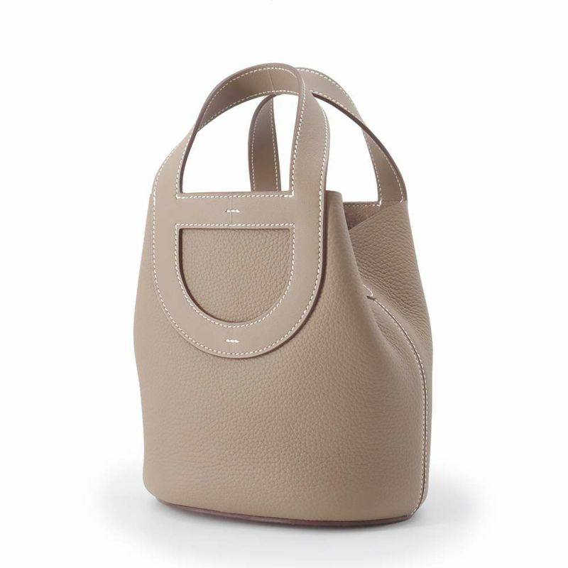 エルメス トートバッグ インザループ 18 エトゥープ/シルバー金具 トリヨンクレマンス B刻印