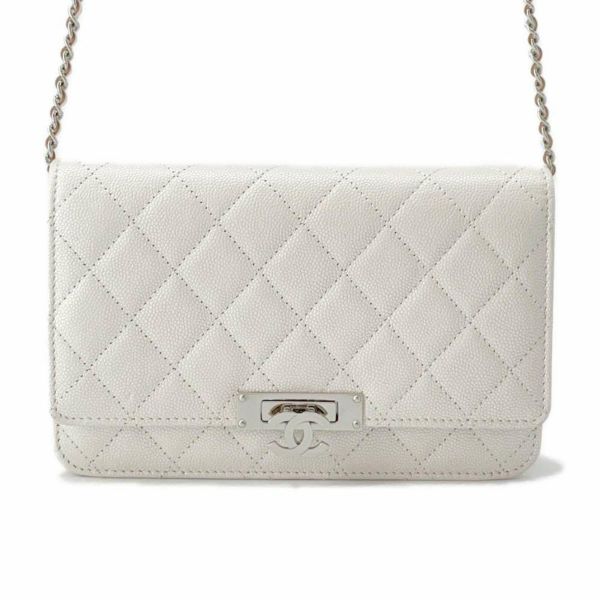 シャネル チェーンウォレット マトラッセ ココマーク キャビアスキン A80766 CHANEL 財布 ポシェット クロスボディ