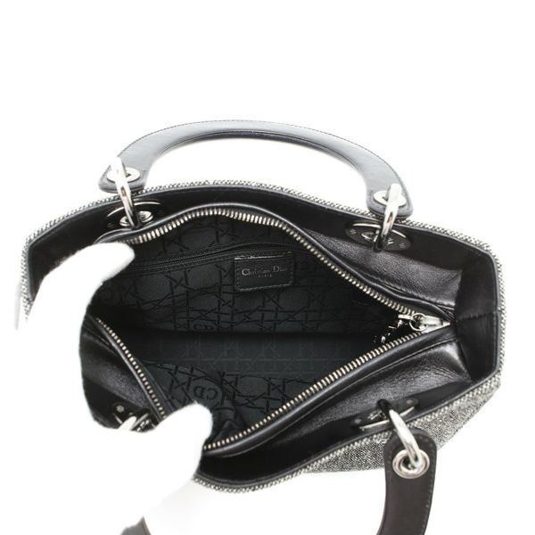 クリスチャン・ディオール ハンドバッグ レディディオール ミディアム キャンバス Christian Dior 2way 黒