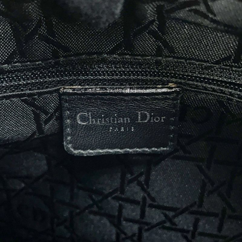 クリスチャン・ディオール ハンドバッグ レディディオール ミディアム キャンバス Christian Dior 2way 黒