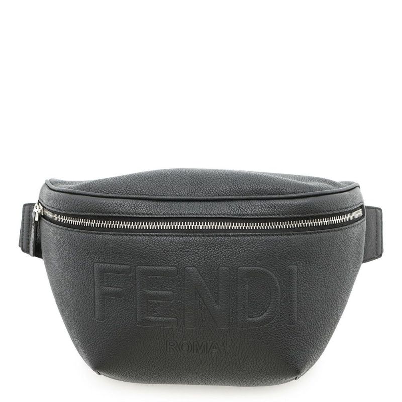 フェンディ ボディバッグ ロゴエンボス レザー 7VA562 FENDI 黒
