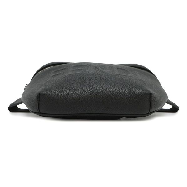 フェンディ ボディバッグ ロゴエンボス レザー 7VA562 FENDI 黒