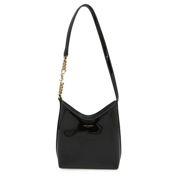 サンローランパリ ショルダーバッグ ホーボーバッグ パテント 773626 SAINT LAURENT PARIS 黒